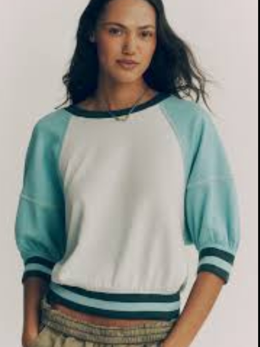 Pilcro Niki Colorblock Raglan Sweatshirt features
